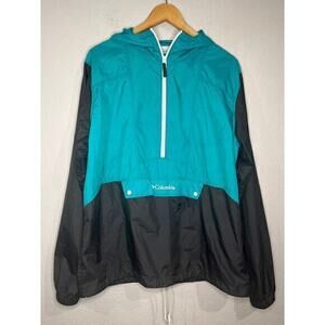 Columbia pullover half zip hooded windbreaker jacket M